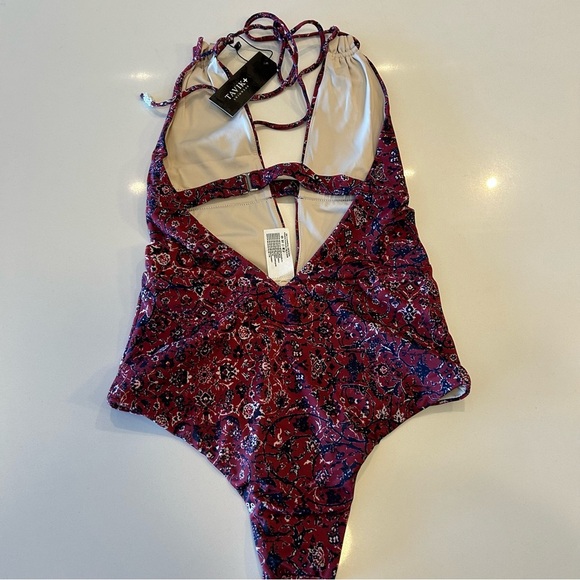 NWT Anthropologie x Tavik Emme One Piece Swimsuit, Lap of Luxury Red, size xs - Picture 8 of 11
